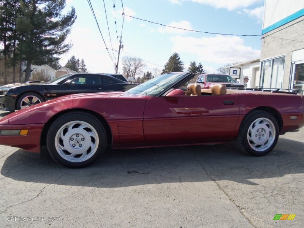 1991 Corvette Convertible - Dark Red Metallic / Saddle photo #33