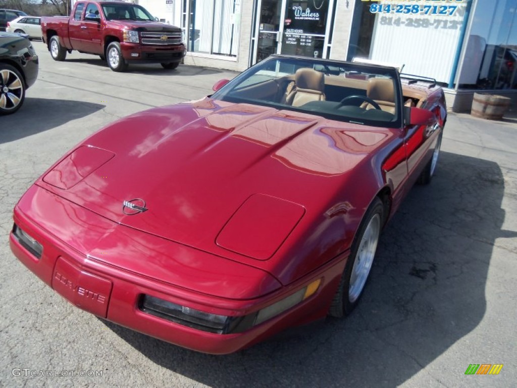 1991 Corvette Convertible - Dark Red Metallic / Saddle photo #34