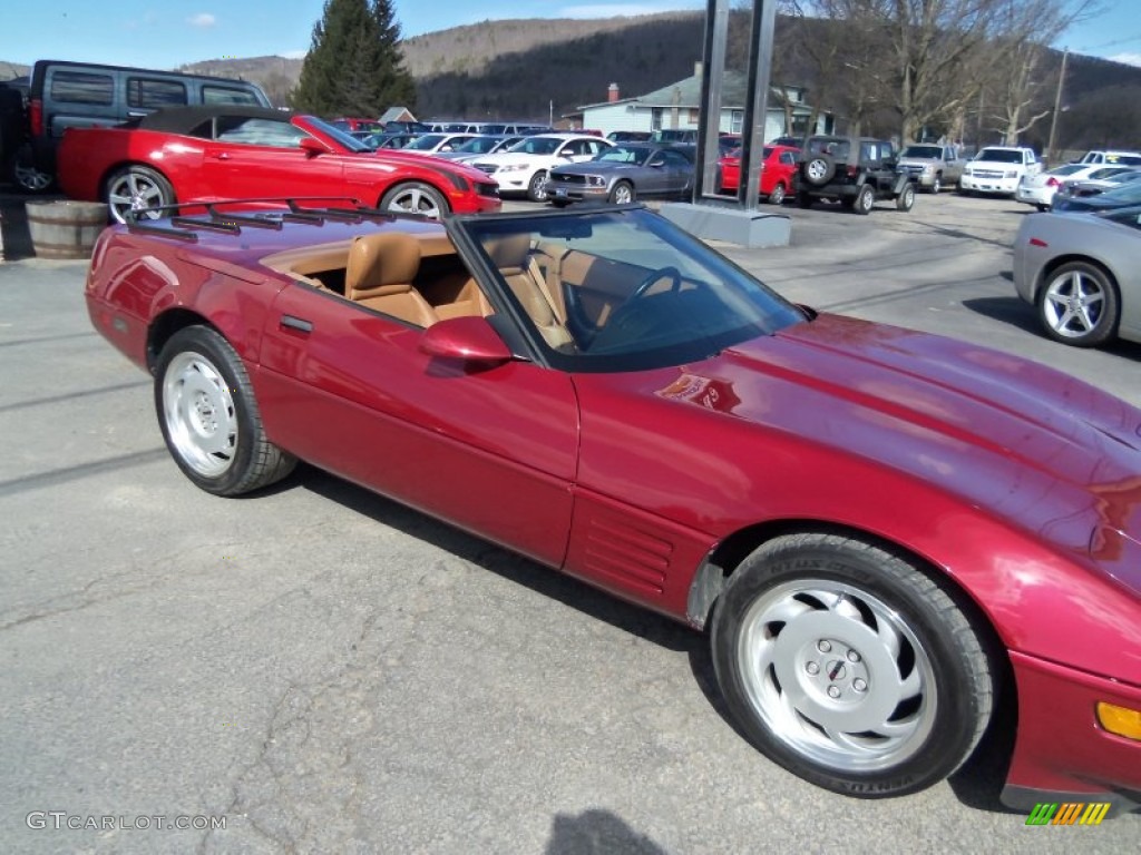 1991 Corvette Convertible - Dark Red Metallic / Saddle photo #35