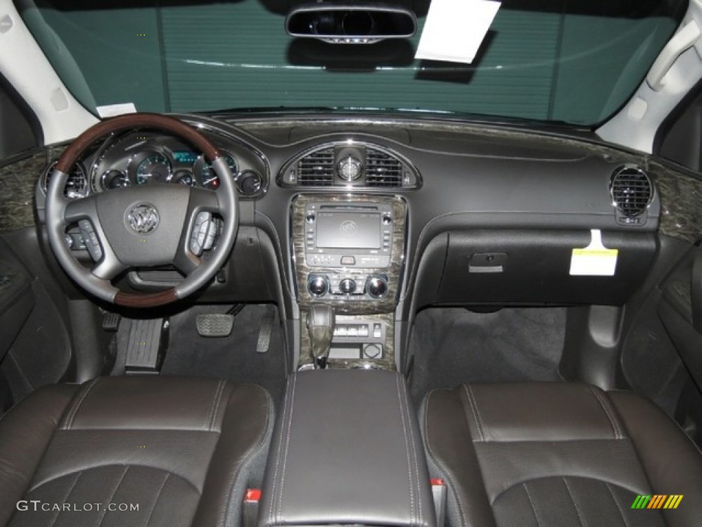2013 Buick Enclave Premium Ebony Leather Dashboard Photo #78431027