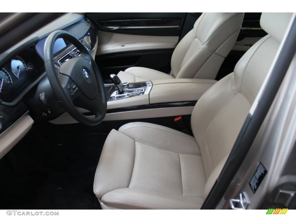 Oyster/Black Nappa Leather Interior 2010 BMW 7 Series 750Li xDrive Sedan Photo #78432792