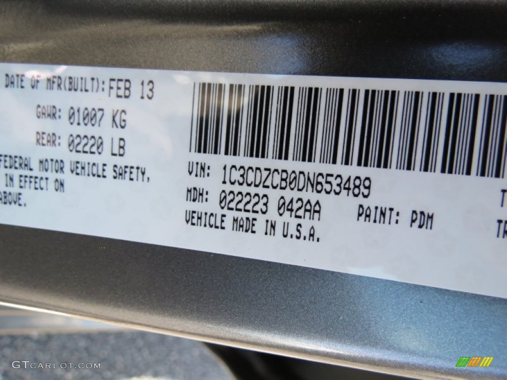2013 Avenger Color Code PDM for Tungsten Metallic Photo #78433466