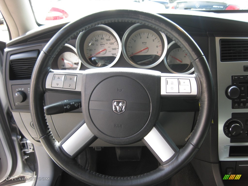 2006 Dodge Charger R/T Dark Slate Gray/Light Graystone Steering Wheel Photo #78435539