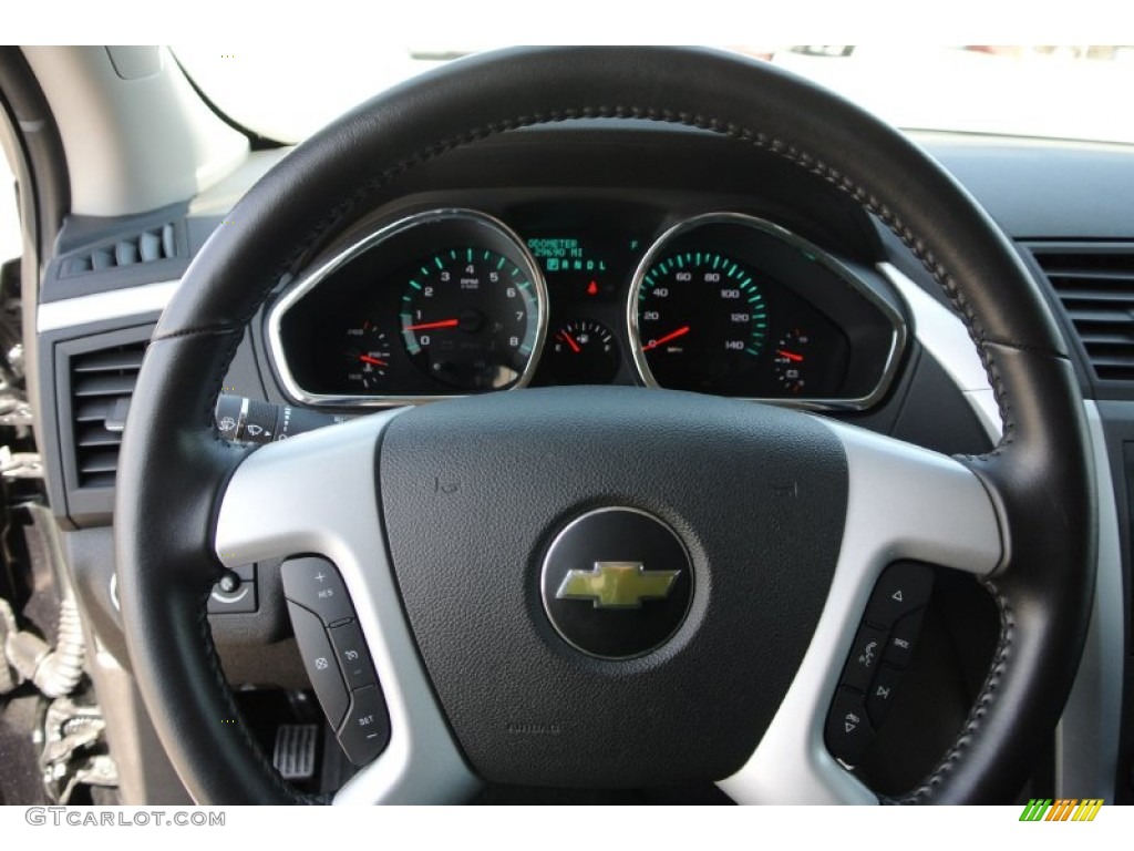 2012 Traverse LT - Black Granite Metallic / Ebony photo #13