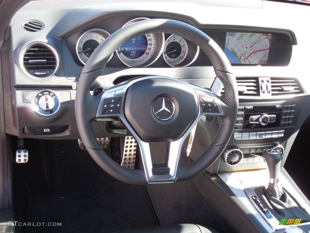 2013 Mercedes-Benz C 250 Coupe Black Steering Wheel Photo #78437884