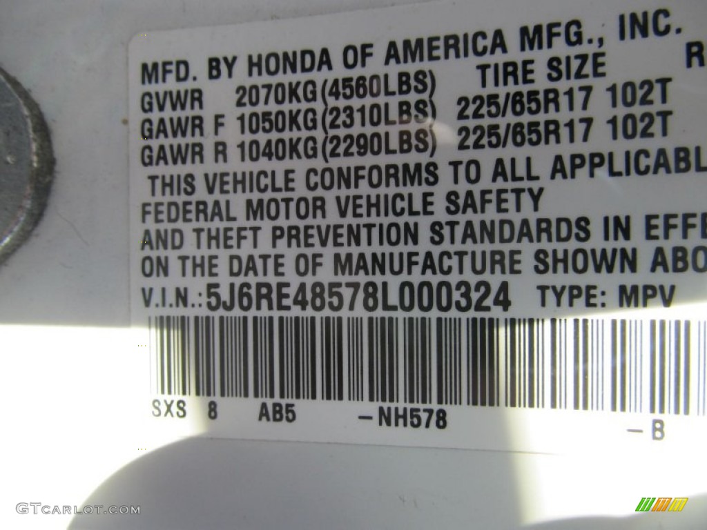 2008 CR-V EX 4WD - Taffeta White / Gray photo #9