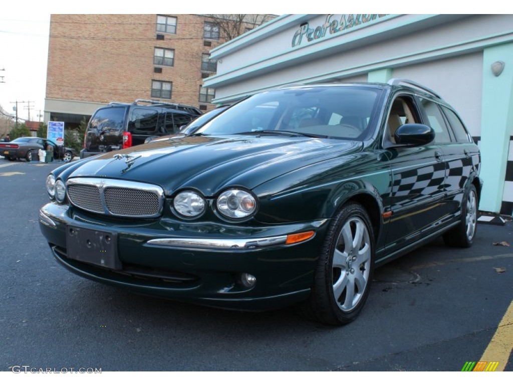 2006 X-Type 3.0 Sport Wagon - British Racing Green / Champagne photo #1