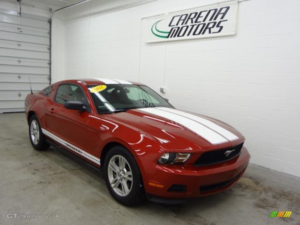 2011 Mustang V6 Coupe - Red Candy Metallic / Charcoal Black photo #5