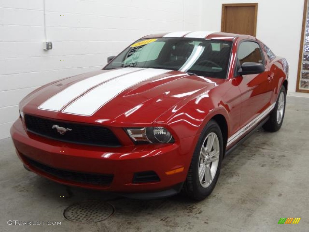 2011 Mustang V6 Coupe - Red Candy Metallic / Charcoal Black photo #9