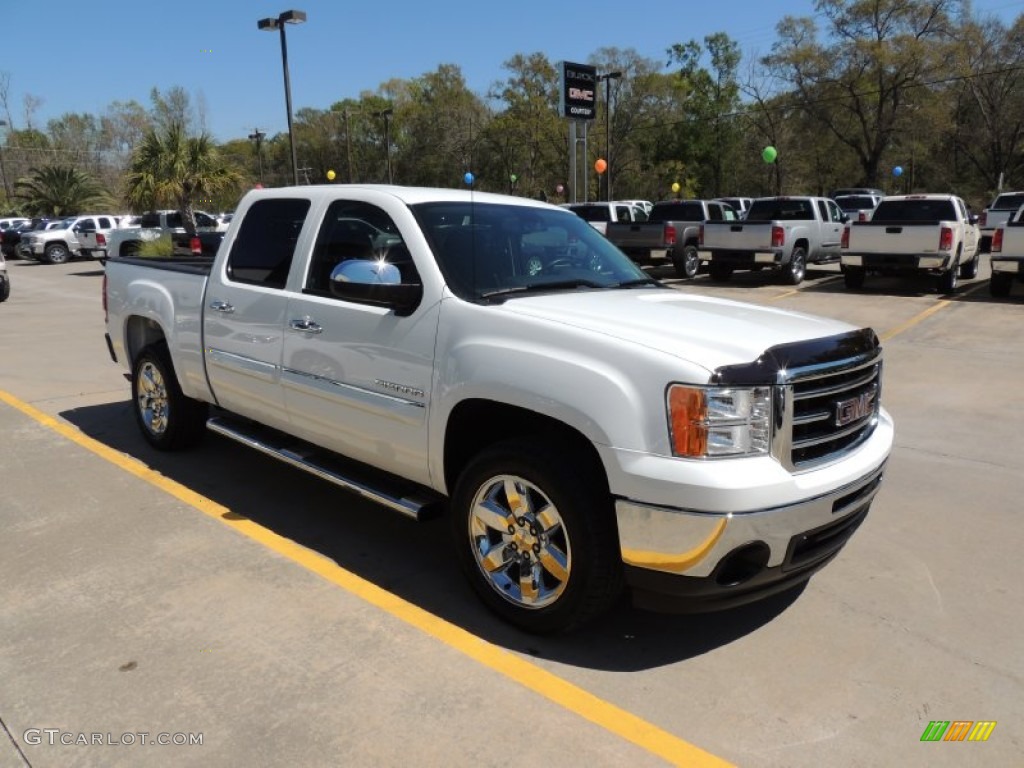 2012 Sierra 1500 SLE Crew Cab - Summit White / Ebony photo #4
