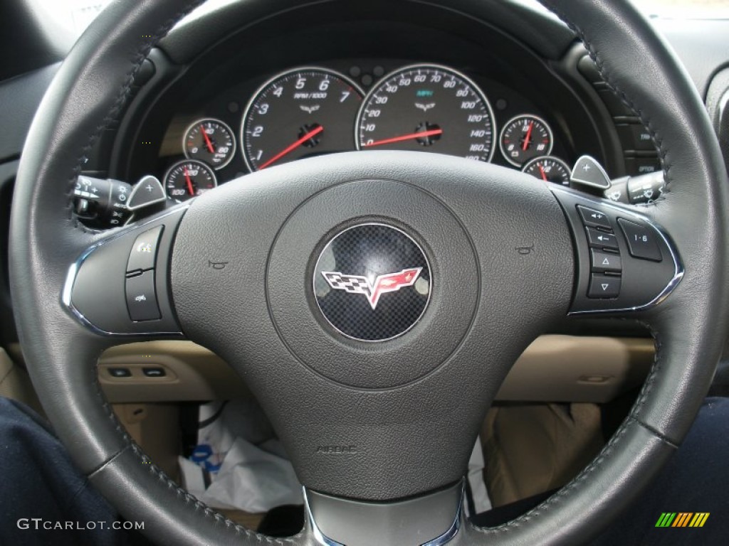 2012 Chevrolet Corvette Convertible Cashmere Steering Wheel Photo #78444533