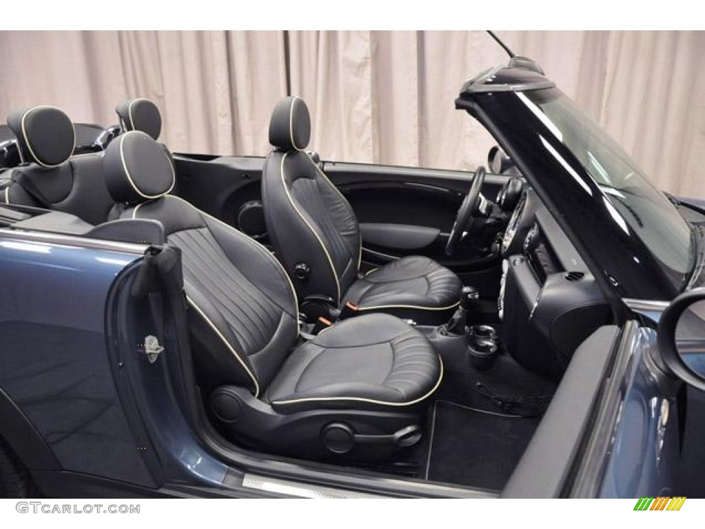 Lounge Carbon Black Leather Interior 2009 Mini Cooper S Convertible Photo #78446258