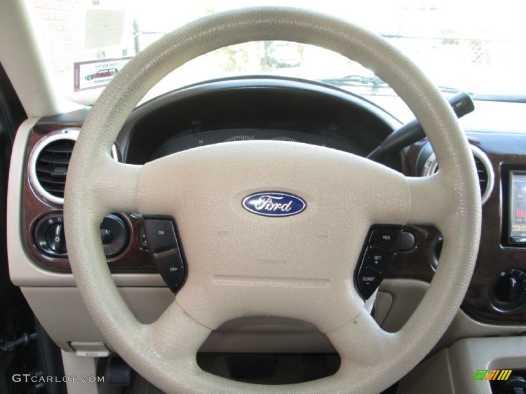 2004 Ford Expedition XLT 4x4 Medium Parchment Steering Wheel Photo #78447986