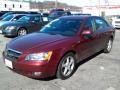 Dark Cherry Red 2008 Hyundai Sonata Limited V6