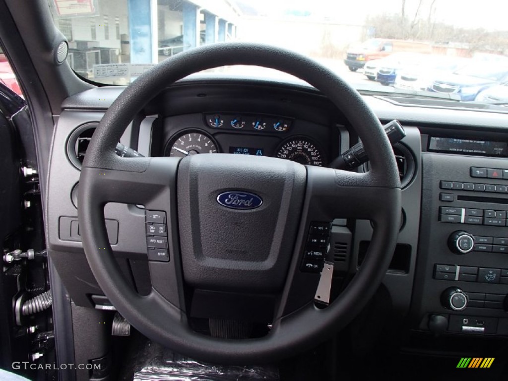 2013 Ford F150 STX Regular Cab 4x4 Steel Gray Steering Wheel Photo #78451604