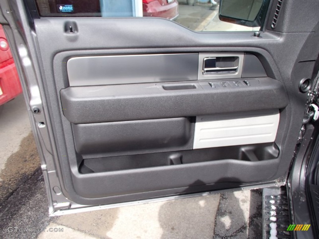 2013 Ford F150 FX4 SuperCab 4x4 Black Door Panel Photo #78451919