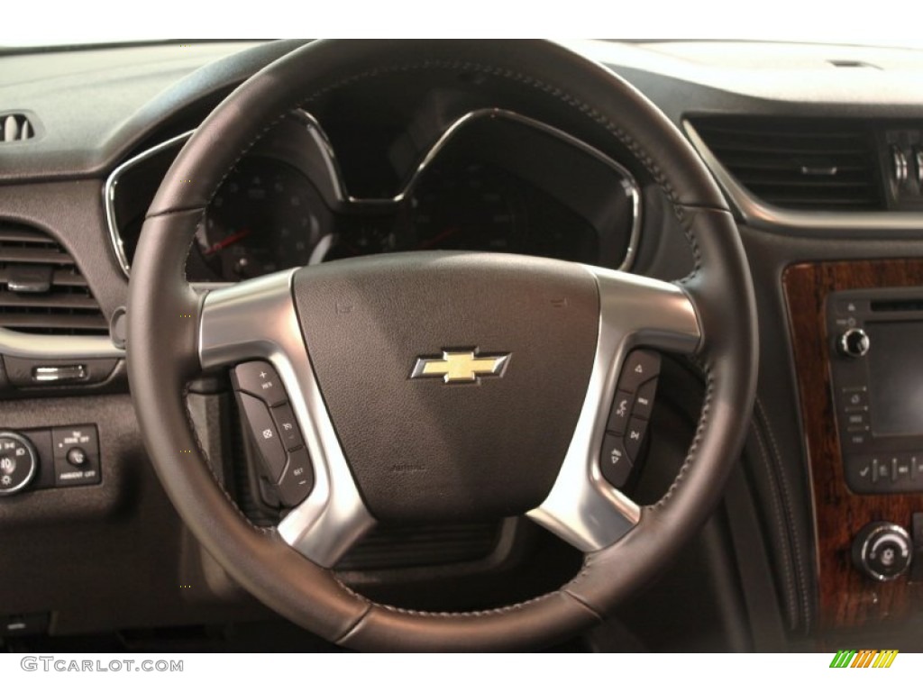 2013 Chevrolet Traverse LT Ebony Steering Wheel Photo #78453554