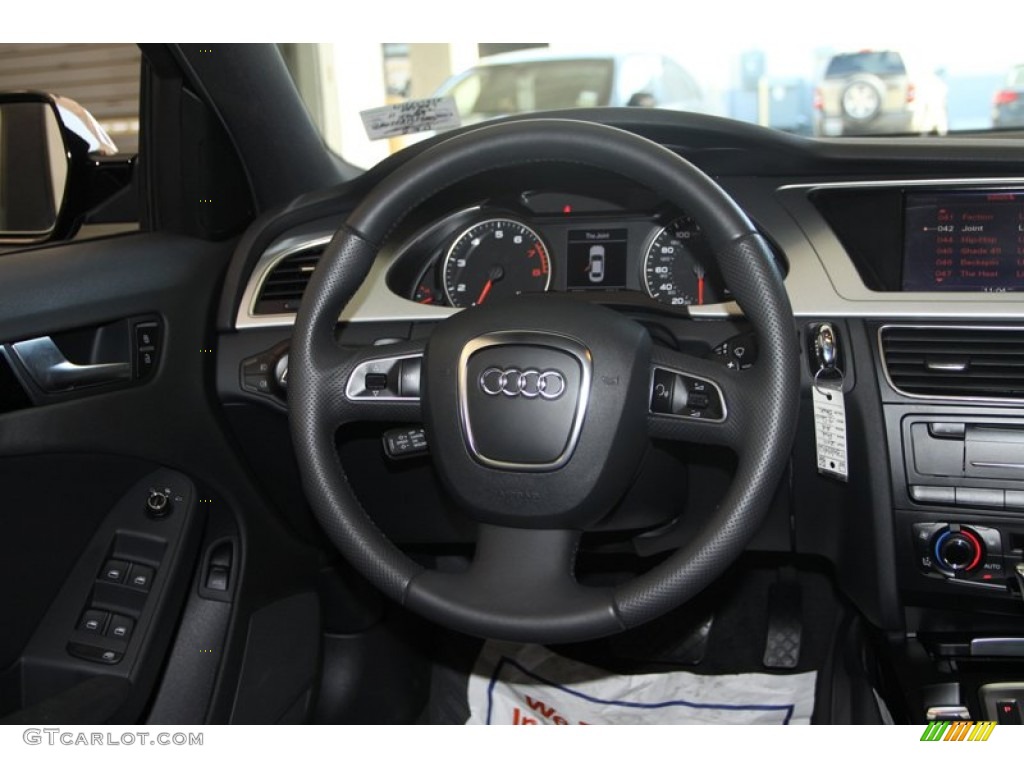 2011 Audi A4 2.0T quattro Sedan Black Steering Wheel Photo #78453686