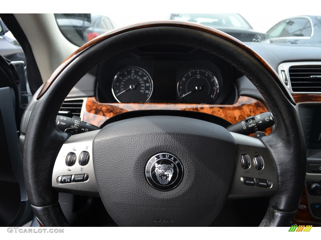 2007 Jaguar XK XK8 Coupe Charcoal Steering Wheel Photo #78457568