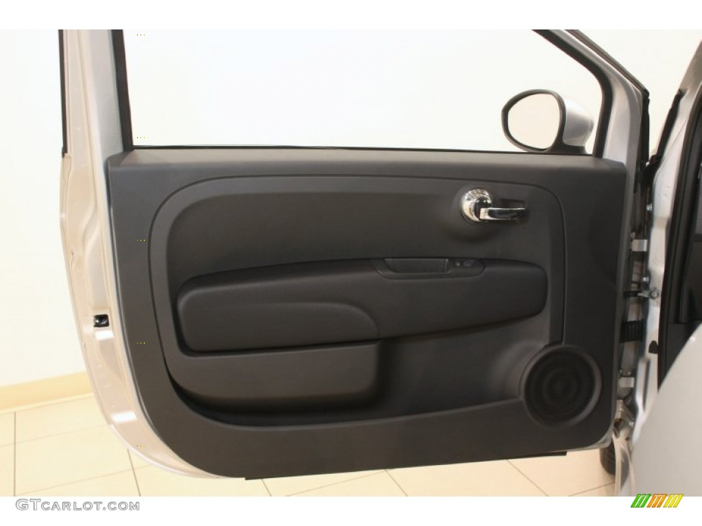 2012 Fiat 500 Pop Tessuto Grigio/Nero (Grey/Black) Door Panel Photo #78457775