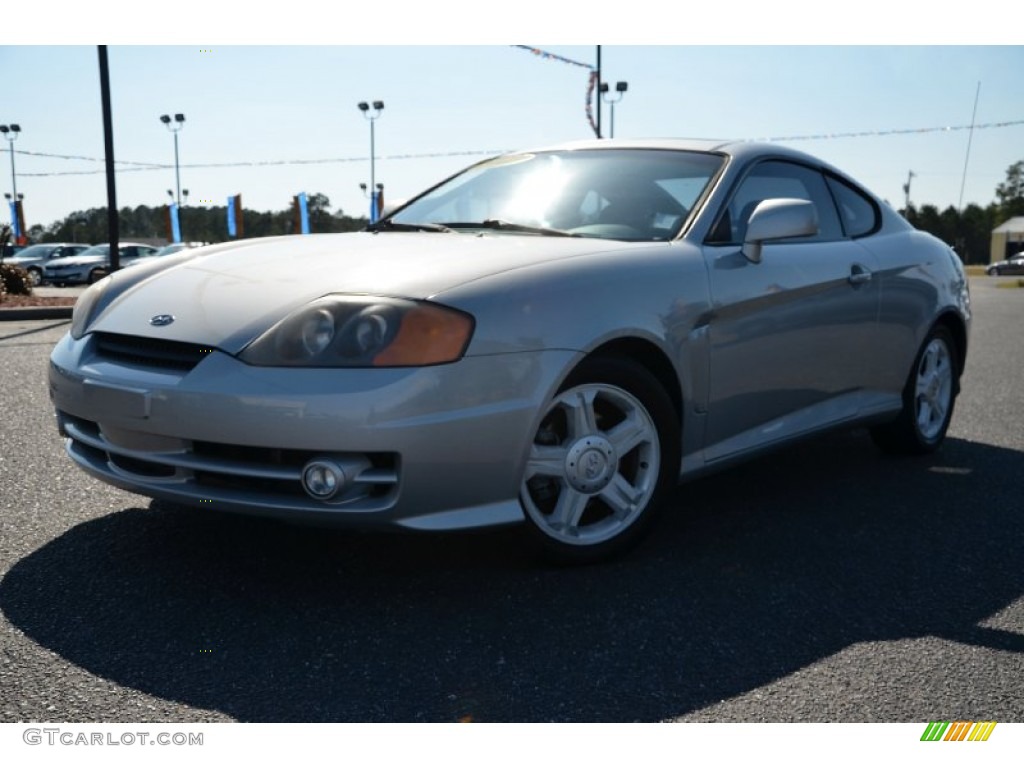 2003 Tiburon GT V6 - Super Silver / Black photo #1