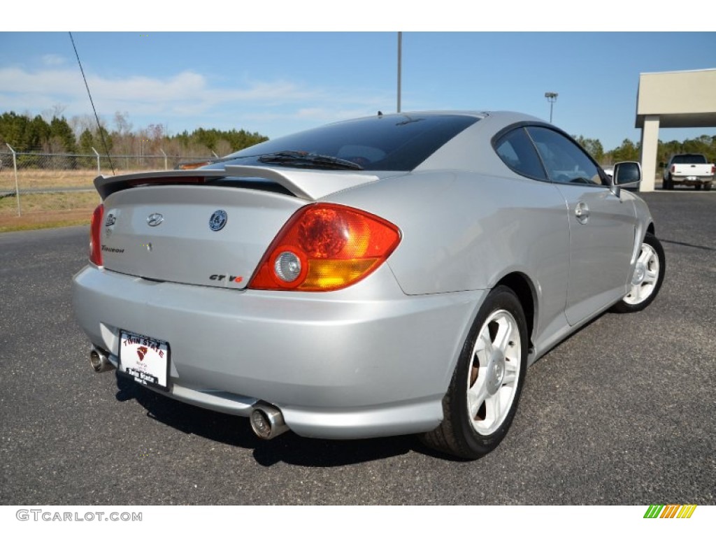2003 Tiburon GT V6 - Super Silver / Black photo #5