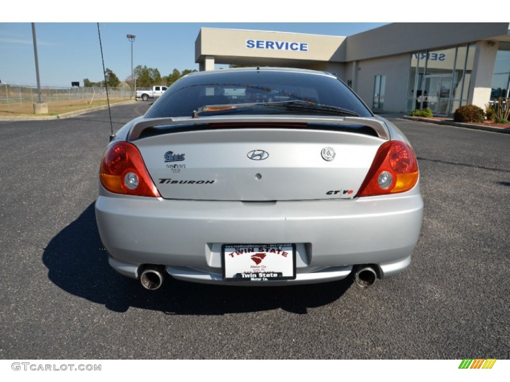 2003 Tiburon GT V6 - Super Silver / Black photo #6