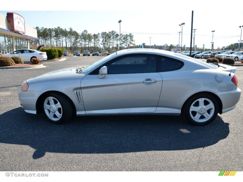 2003 Tiburon GT V6 - Super Silver / Black photo #8