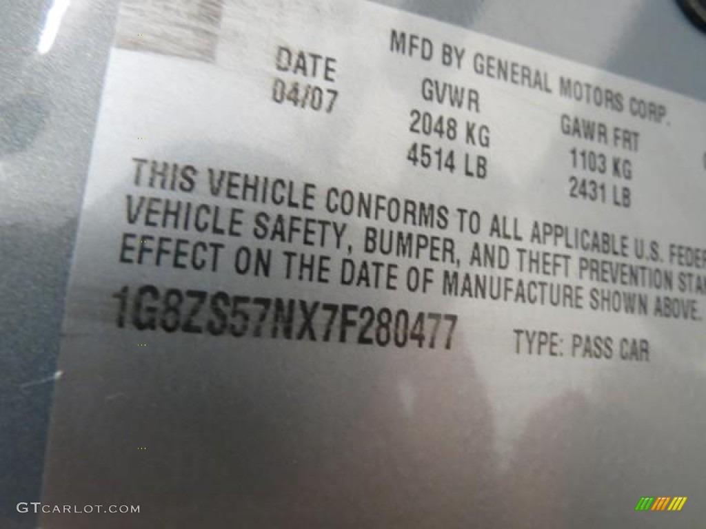 2007 Aura XE - Ocean Mist Metallic / Gray photo #10