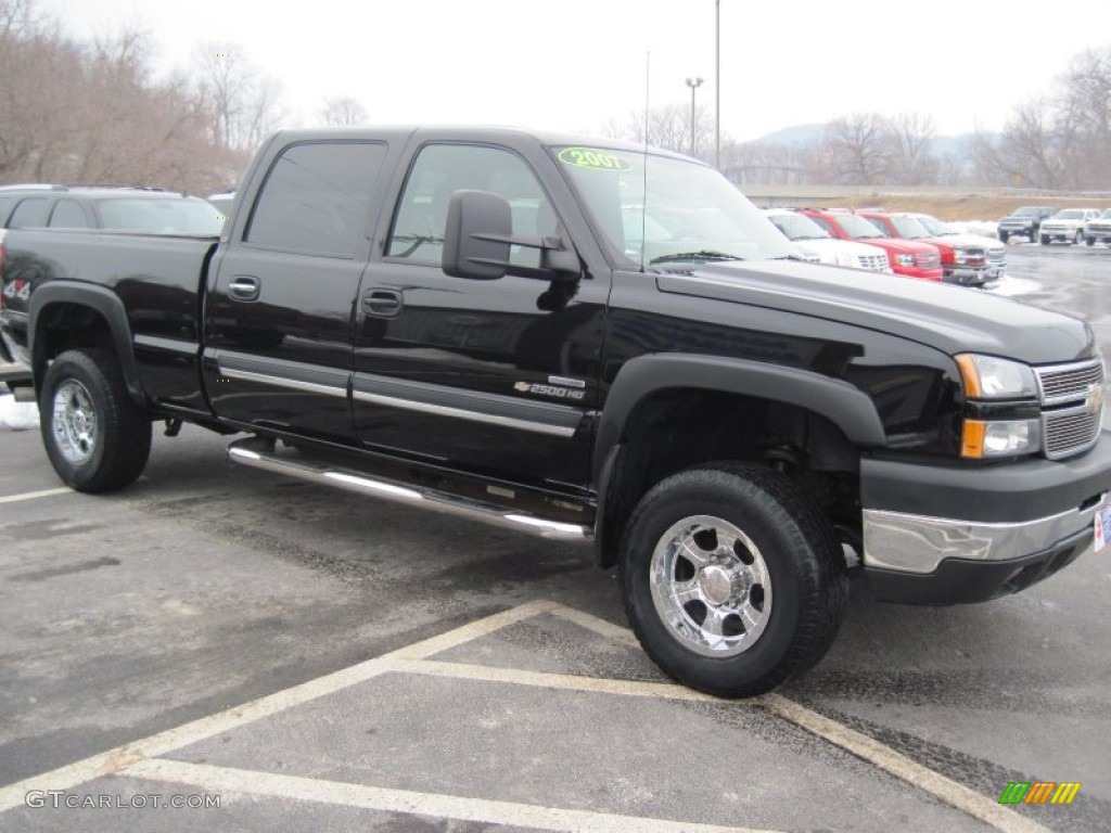 Black 2007 Chevrolet Silverado 2500HD Classic LT Crew Cab 4x4 Exterior Photo #78462131