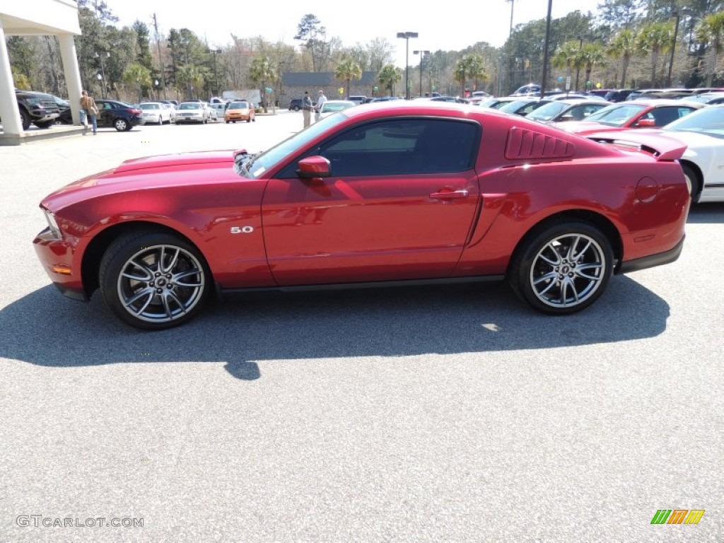 2011 Mustang GT Premium Coupe - Red Candy Metallic / Charcoal Black/Cashmere photo #2