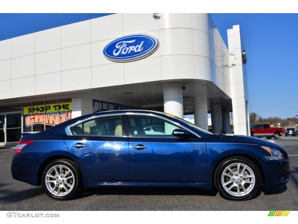 2010 Maxima 3.5 SV - Navy Blue / Caffe Latte photo #2