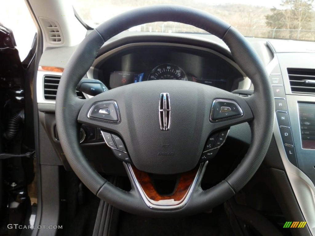 2013 Lincoln MKZ 2.0L Hybrid FWD Charcoal Black Steering Wheel Photo #78466832