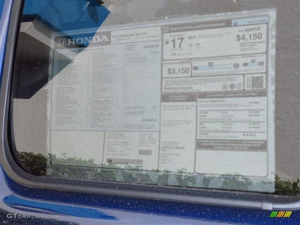 2013 Ridgeline RTL - Obsidian Blue Pearl / Gray photo #9