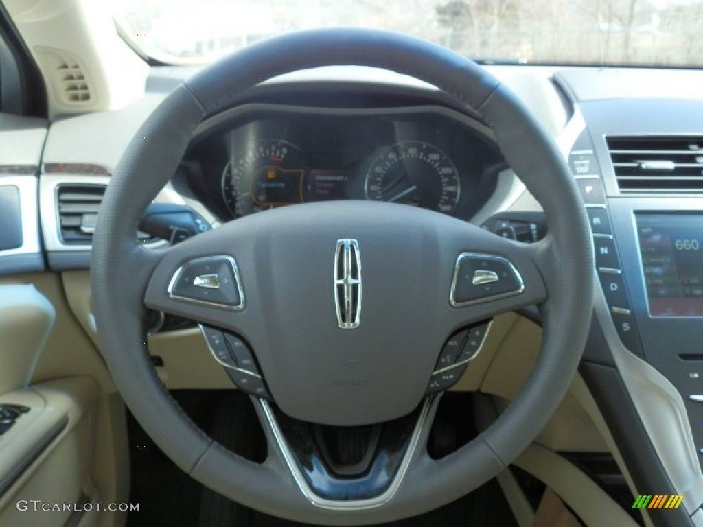 2013 Lincoln MKZ 2.0L EcoBoost FWD Light Dune Steering Wheel Photo #78467567