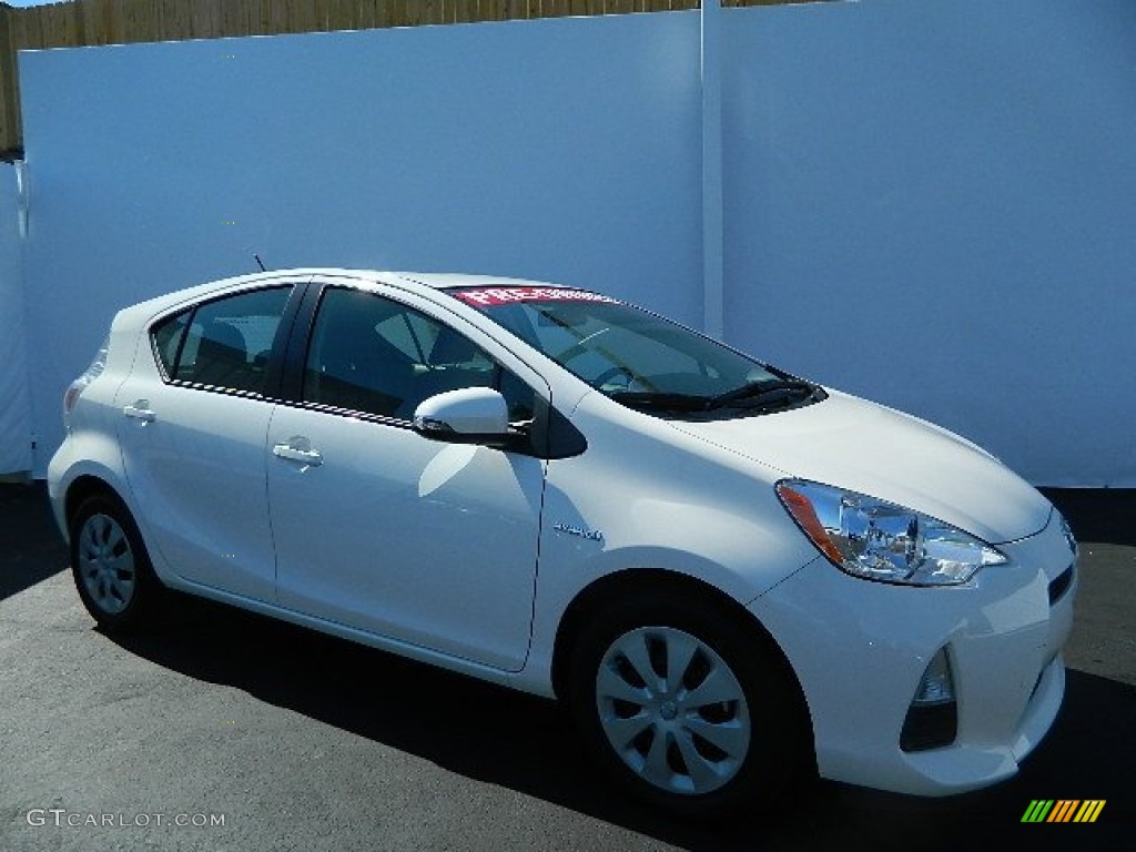2012 Prius c Hybrid Three - Super White / Light Blue Gray/Black photo #1