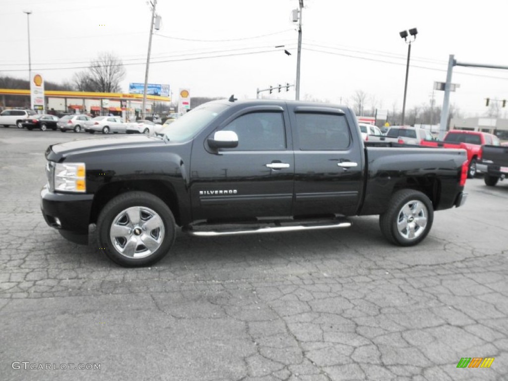 Black 2010 Chevrolet Silverado 1500 LT Crew Cab 4x4 Exterior Photo #78468746