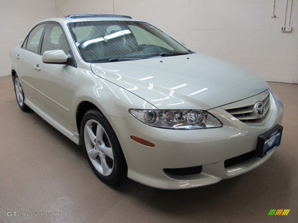 2005 MAZDA6 i Sport Sedan - Pebble Ash Metallic / Beige photo #1