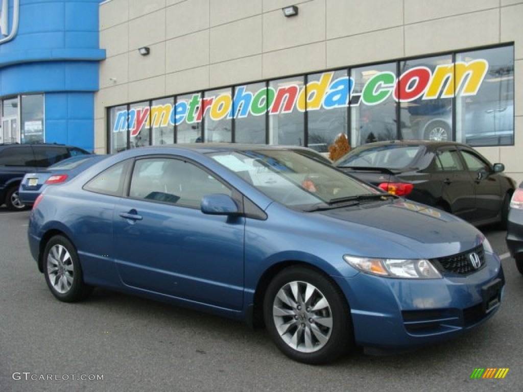 2010 Civic EX Coupe - Atomic Blue Metallic / Gray photo #1