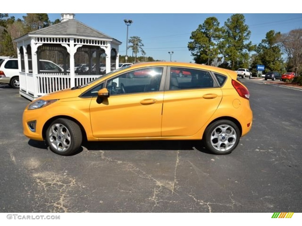 Yellow Blaze Metallic Tri-Coat 2011 Ford Fiesta SES Hatchback Exterior Photo #78470159