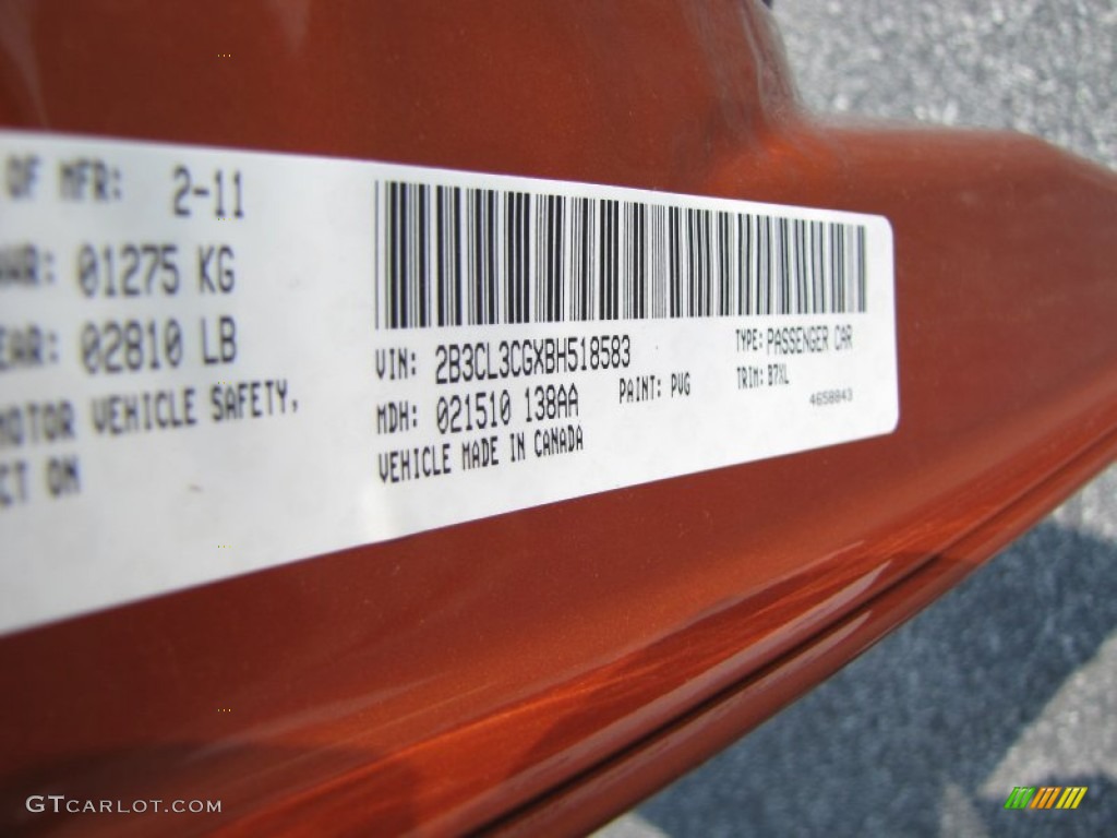 2011 Charger SE - Toxic Orange Pearl / Black/Light Frost Beige photo #11