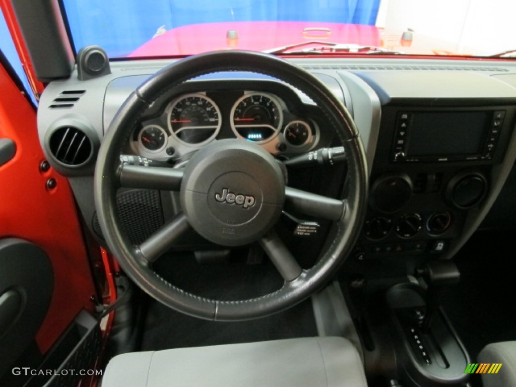 2008 Jeep Wrangler Rubicon 4x4 Dark Slate Gray/Medium Slate Gray Steering Wheel Photo #78471592