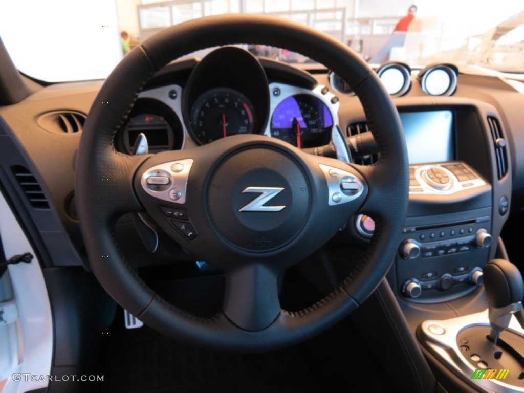 2013 Nissan 370Z Sport Touring Coupe Black Steering Wheel Photo #78471656