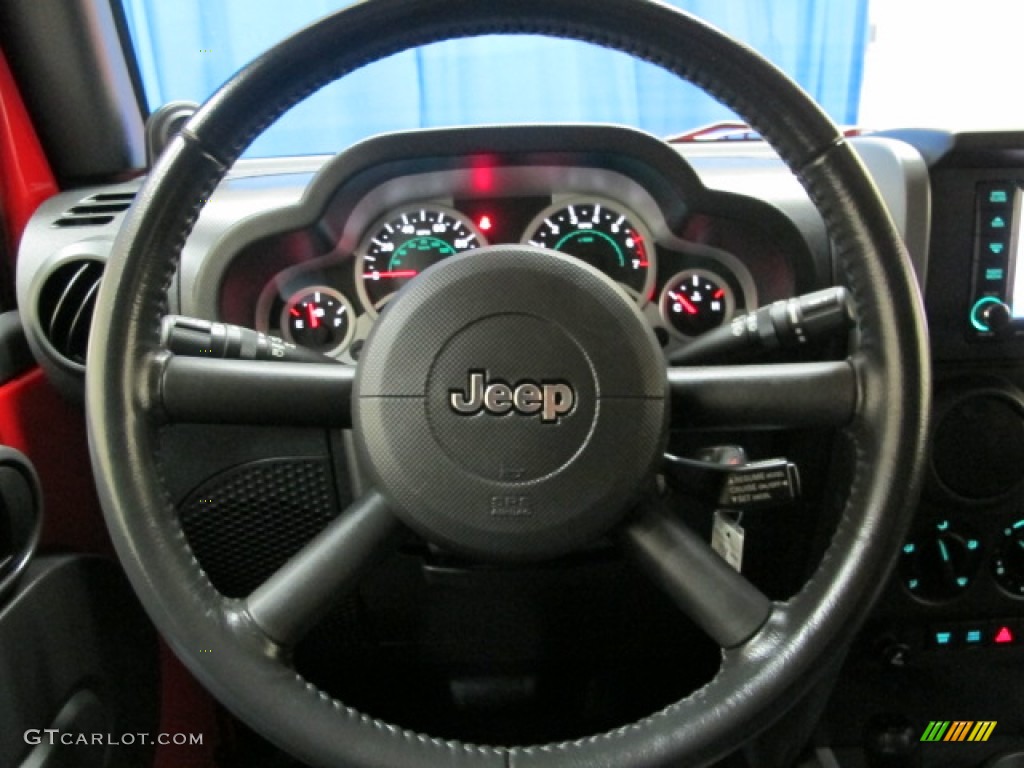 2008 Jeep Wrangler Rubicon 4x4 Dark Slate Gray/Medium Slate Gray Steering Wheel Photo #78471774