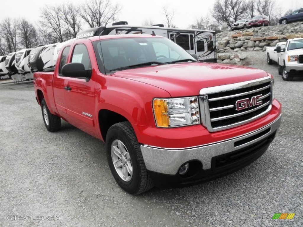 2013 Sierra 1500 SLE Extended Cab 4x4 - Fire Red / Ebony photo #2