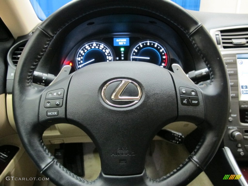 2006 Lexus IS 250 AWD Cashmere Beige Steering Wheel Photo #78472499