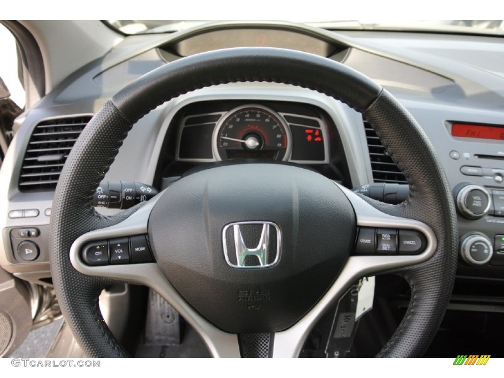 2009 Honda Civic Si Coupe Black Steering Wheel Photo #78474086