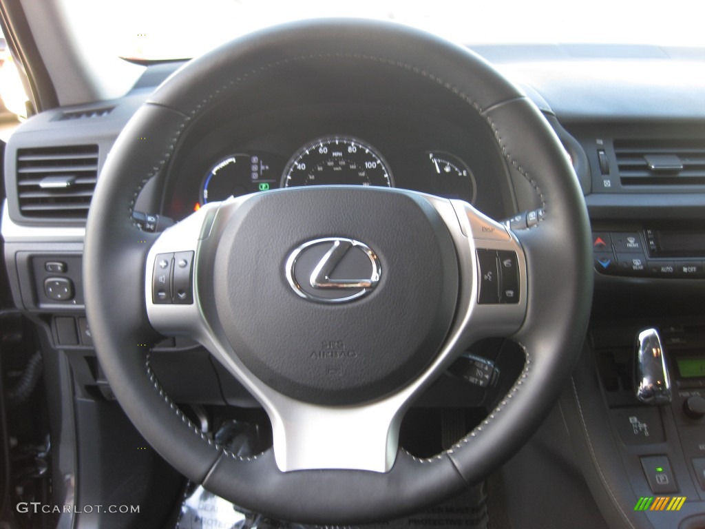 2011 Lexus CT 200h Hybrid Premium Black Steering Wheel Photo #78475204
