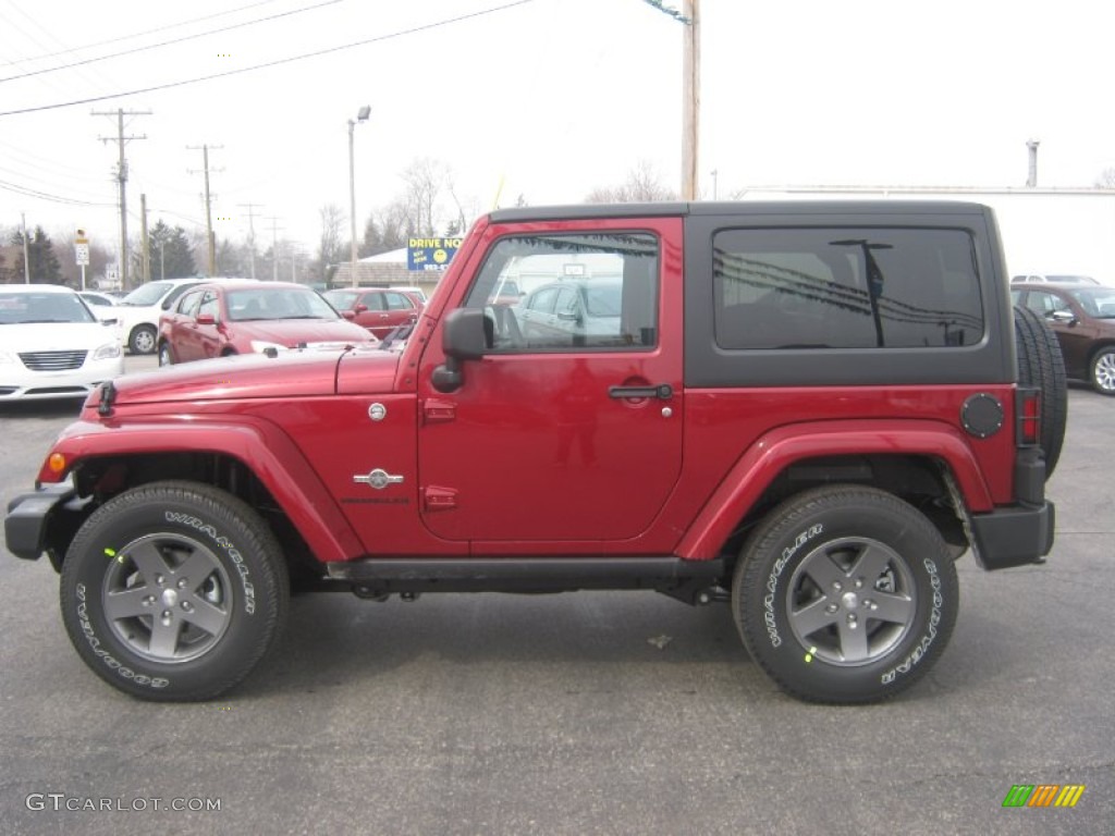 Deep Cherry Red Crystal Pearl 2013 Jeep Wrangler Oscar Mike Freedom Edition 4x4 Exterior Photo #78476069
