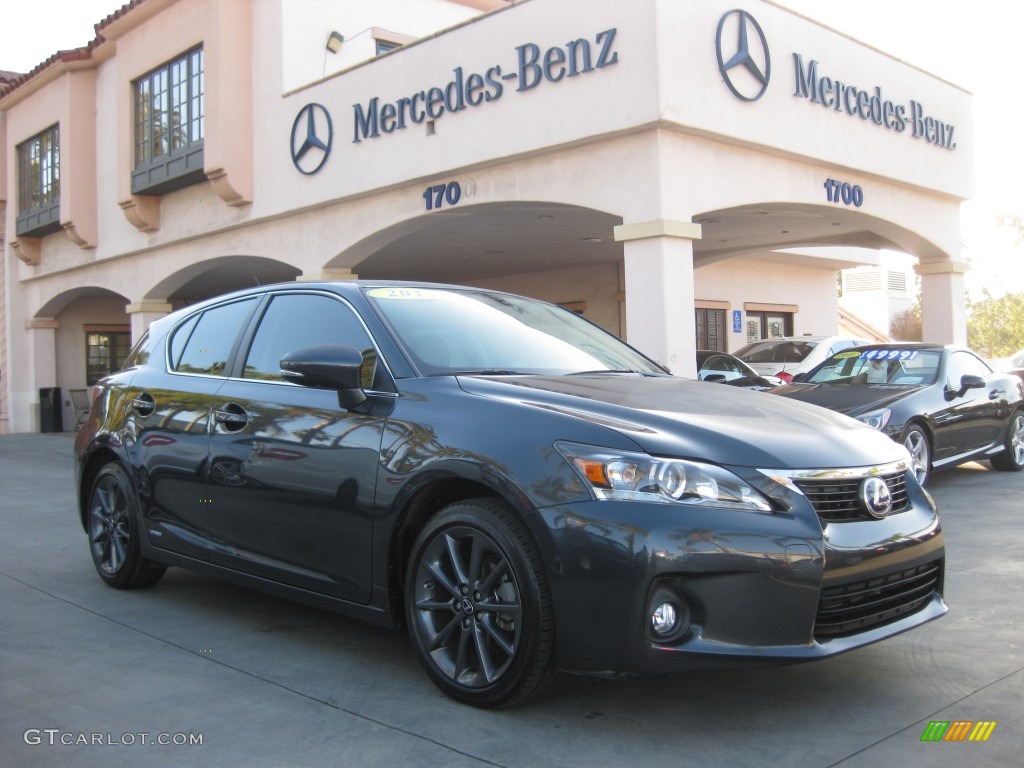 2011 CT 200h Hybrid Premium - Smokey Granite Mica / Black photo #24